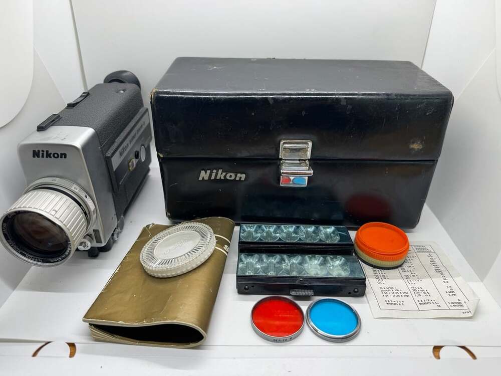 Nikon Super Zoom 8 Vintage 8mm Film Camera with Case and Accessories